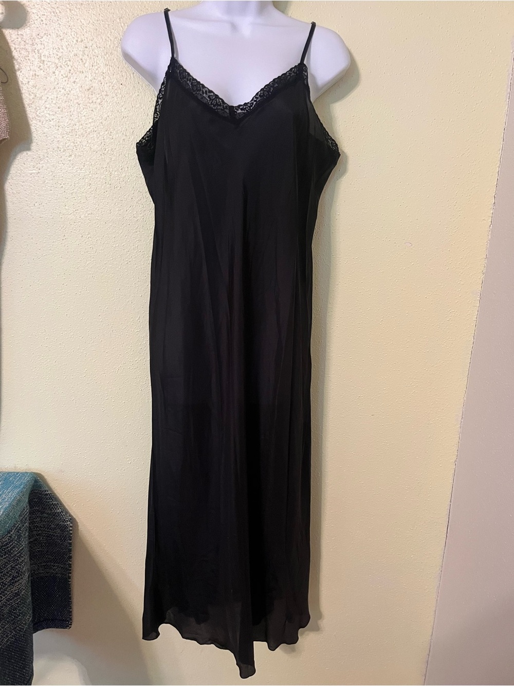 Johnny Was SILK Black Lace-Slip dress NWT Size XL 20” flat p2p, 22” at waist - Picture 11 of 11